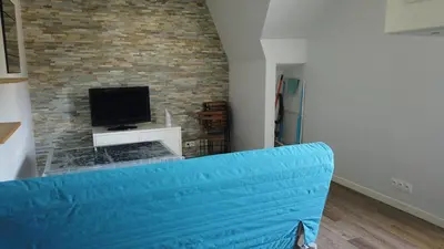 Télévision ou salle de divertissement dans l'établissement Appartement cosy à quelques mètres de la plage