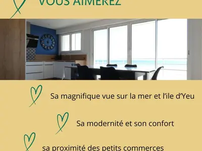Plan de l'établissement Appartement moderne 2 chambres, vue mer, rénové, 5 pers. - FR-1-323-230