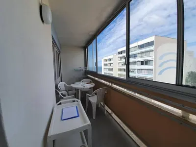 Balcon ou terrasse dans l'établissement Studio refait à neuf, 4 couchages, plage immédiate - FR-1-224C-135