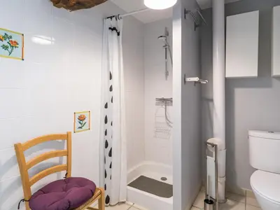 Salle de bains dans l'établissement Charmante maison rénovée à 300m de la Loire avec jardin, terrasse, WiFi et équipements bébé - FR-1-306-815