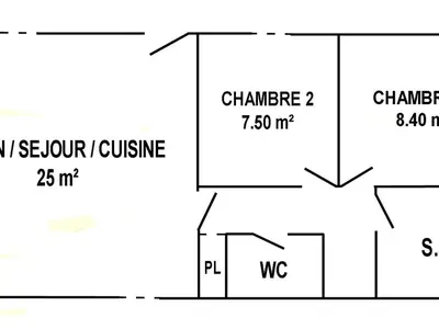 Plan de l'établissement Maison calme de campagne avec jardin clos, jeux pour enfants et vélos à proximité de Châteaubriant - FR-1-306-902