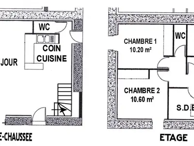 Plan de l'établissement Gîte rénové sur domaine viticole bio, proche de Nantes et Pornic, jardin clos, vélos à disposition - FR-1-306-1035