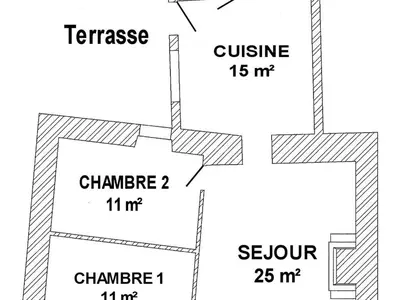 Plan de l'établissement Gîte familial avec parc, jeux pour enfants et vélos, proche du Lac de Grand Lieu - FR-1-306-1040