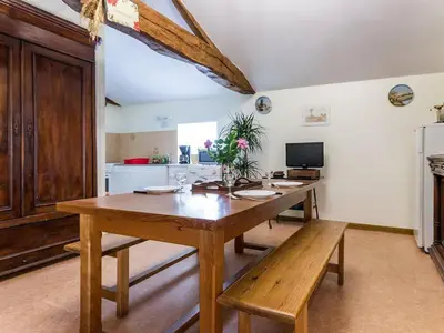 Télévision ou salle de divertissement dans l'établissement Gîte Rénové avec Étang, Proche Nantes, Wi-Fi, Équipements Bébé - FR-1-306-1118