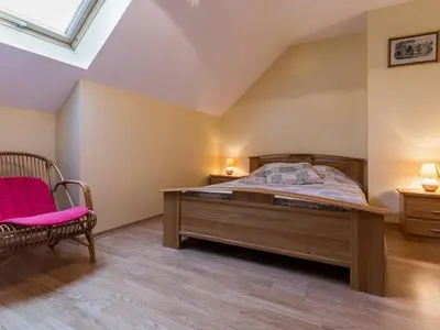 Un ou plusieurs lits dans un hébergement de l'établissement Gîte calme entre plage et nature, 3 chambres, jardin clos, proche Guérande/La Baule - FR-1-306-1125