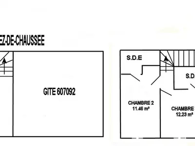 Plan de l'établissement Gîte 3 ch. avec jardin clos, proche Nantes, nature et activités extérieures - FR-1-306-1106