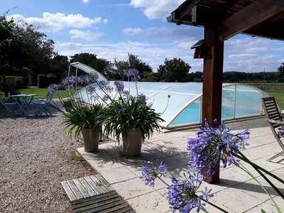 Piscine de l'établissement Maison de charme avec piscine et grand jardin, près d'Ancenis - idéal pour familles et balades - FR-1-306-1151 ou située à proximité