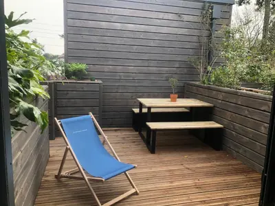 Balcon ou terrasse dans l'établissement Cottages du Valcoquet