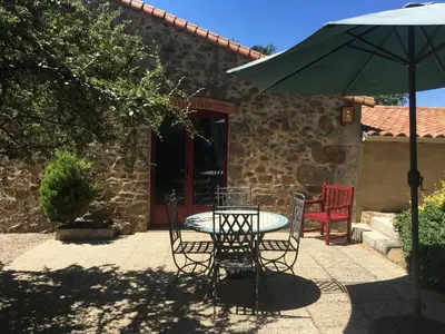 Terrasse ou espace extérieur de l'établissement Gîte charmant à la campagne avec terrasse, proche du Puy du Fou et de la rivière Sèvre - FR-1-426-249