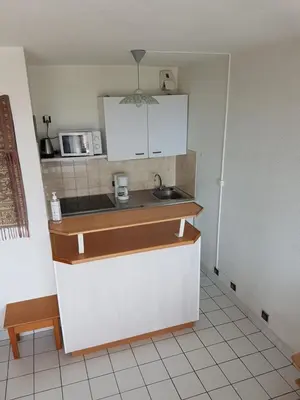 Cuisine ou kitchenette dans l'établissement Appartement en RDC avec terrasse face a la mer