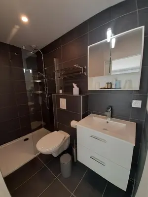 Salle de bains dans l'établissement LA COTTINIERE