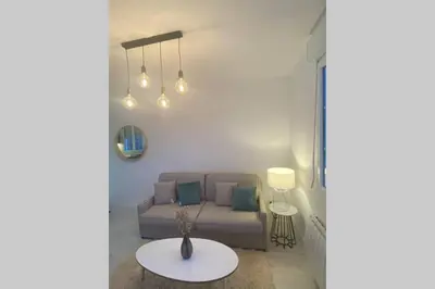 Coin salon dans l'établissement Studio cosy refait à neuf,au calme 5 min du centre