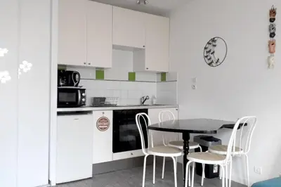 Cuisine ou kitchenette dans l'établissement STUDIO 150M DE LA PLAGE DES DEMOISELLES