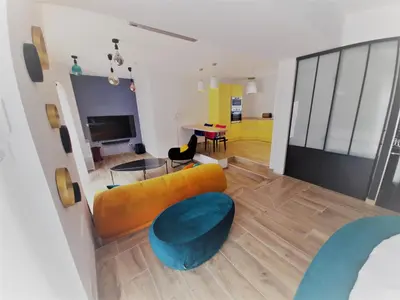 Coin salon dans l'établissement Résidence La Chaize