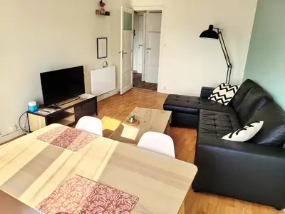 Coin salon dans l'établissement St Jak Appartement