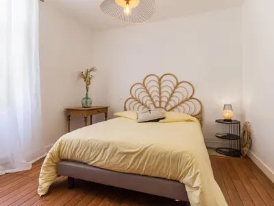 Un ou plusieurs lits dans un hébergement de l'établissement Maison familiale moderne, 300m du centre, 500m de la mer, WIFI gratuit, draps inclus. - FR-1-306-1206