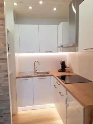 Cuisine ou kitchenette dans l'établissement Magnifique Studio Face Mer avec Place Privative.
