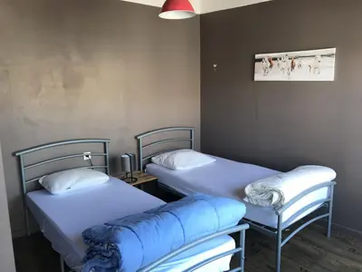 Un ou plusieurs lits dans un hébergement de l'établissement Maison pour 6. Pornic 700m de la plage