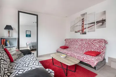 Coin salon dans l'établissement Maison pour 6. Pornic 700m de la plage
