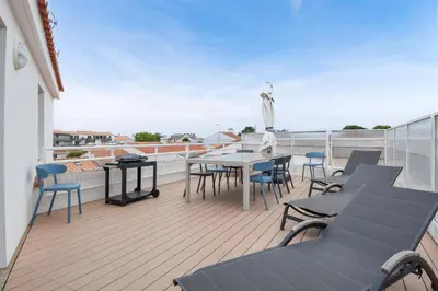 Balcon ou terrasse dans l'établissement Appart pour 6 adultes et 2 enfants avec terrasse