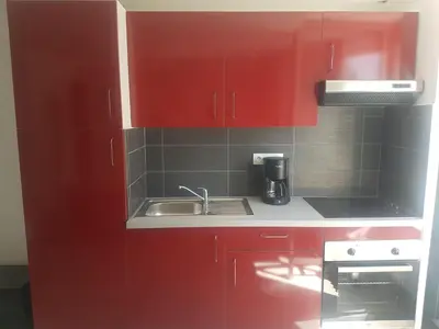 Cuisine ou kitchenette dans l'établissement Studio 30 m2 toutlemonde
