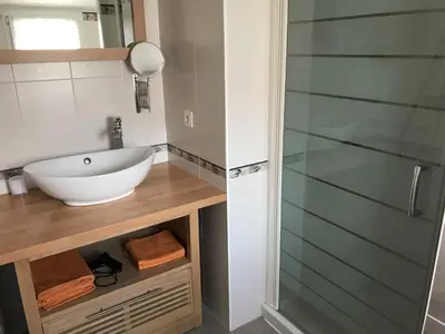 Salle de bains dans l'établissement La Minaudière