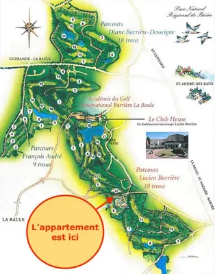 Plan de l'établissement Appartement de standing dans le Golf International de La Baule