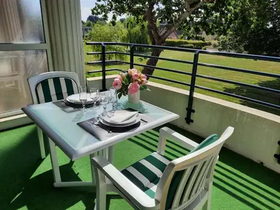 Balcon ou terrasse dans l'établissement Appartement de standing dans le Golf International de La Baule