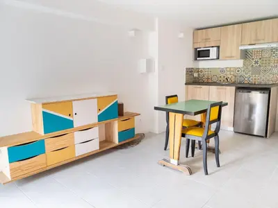 Cuisine ou kitchenette dans l'établissement Studio 2 pers rénové en bord de Sèvre avec cuisine équipée et extérieur partagé - FR-1-426-482