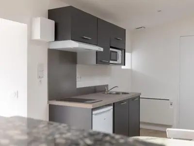 Cuisine ou kitchenette dans l'établissement Studio rénové avec terrasse privée en bord de Sèvre - Mortagne-sur-Sèvre - FR-1-426-484