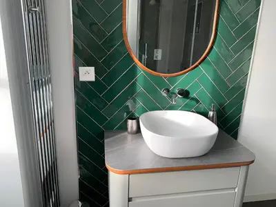 Salle de bains dans l'établissement Domaine de La Mazure