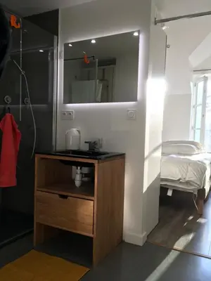 Salle de bains dans l'établissement Erdre Rivière Climatisé