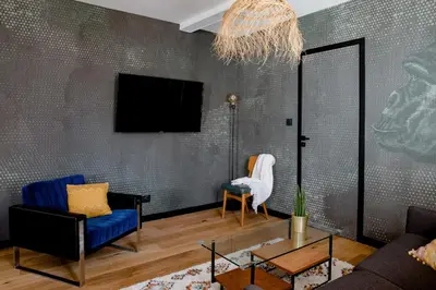 Télévision ou salle de divertissement dans l'établissement Magnifique appartement 50m2 aux portes de Nantes