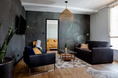Coin salon dans l'établissement Magnifique appartement 50m2 aux portes de Nantes