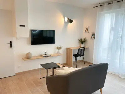 Télévision ou salle de divertissement dans l'établissement COZYMAINE, superbe studio au coeur d'Angers