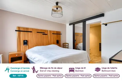 Un ou plusieurs lits dans un hébergement de l'établissement Maison à Barbâtre pour 10 - 450m de la plage