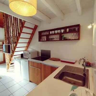 Cuisine ou kitchenette dans l'établissement Mini-loft