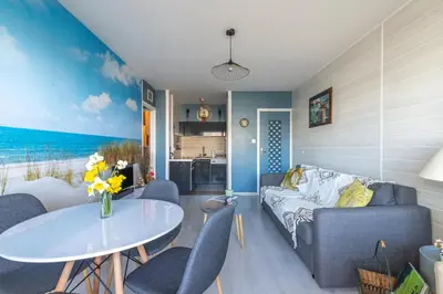Coin salon dans l'établissement Magnifique vue sur l'océan- Appartement pour 2
