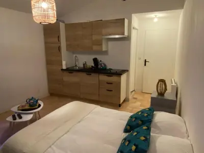 Un ou plusieurs lits dans un hébergement de l'établissement Hébergements indépendants proches aéroport de Nantes Atlantique et centre ville de Nantes