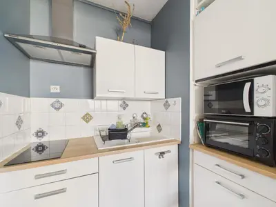 Cuisine ou kitchenette dans l'établissement Profiter de ce bel appartement à Saint Hilaire de Riez!