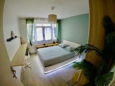 Un ou plusieurs lits dans un hébergement de l'établissement Charming & cosy rooms Nantes (chambres chez l'habitant)