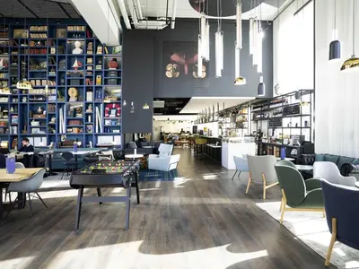 Coin salon dans l'établissement ibis Styles Saint Nazaire Centre Gare