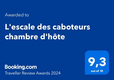 Certificat, récompense, panneau ou autre document affiché dans l'établissement L'escale des caboteurs chambre d'hôte