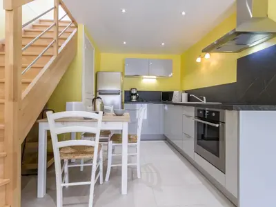 Cuisine ou kitchenette dans l'établissement Gîte cosy à Vertou, près de Nantes, avec Wi-Fi et espace extérieur - FR-1-306-1217