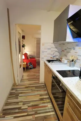 Cuisine ou kitchenette dans l'établissement Cosy T1bis proche CentreVille, Petit Port, Audencia
