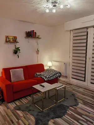 Coin salon dans l'établissement Cosy T1bis proche CentreVille, Petit Port, Audencia