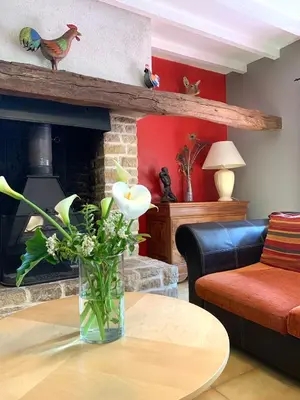 Coin salon dans l'établissement Logement de charme calme assuré