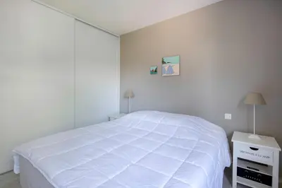 Un ou plusieurs lits dans un hébergement de l'établissement Vue mer - Appartement face mer pour 6