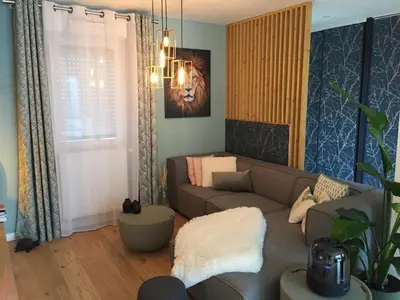Coin salon dans l'établissement Agréable maison neuve Angers Centre-Madeleine