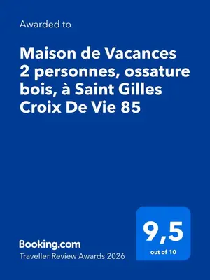 Certificat, récompense, panneau ou autre document affiché dans l'établissement Maison de Vacances 2 personnes, ossature bois, à Saint Gilles Croix De Vie 85